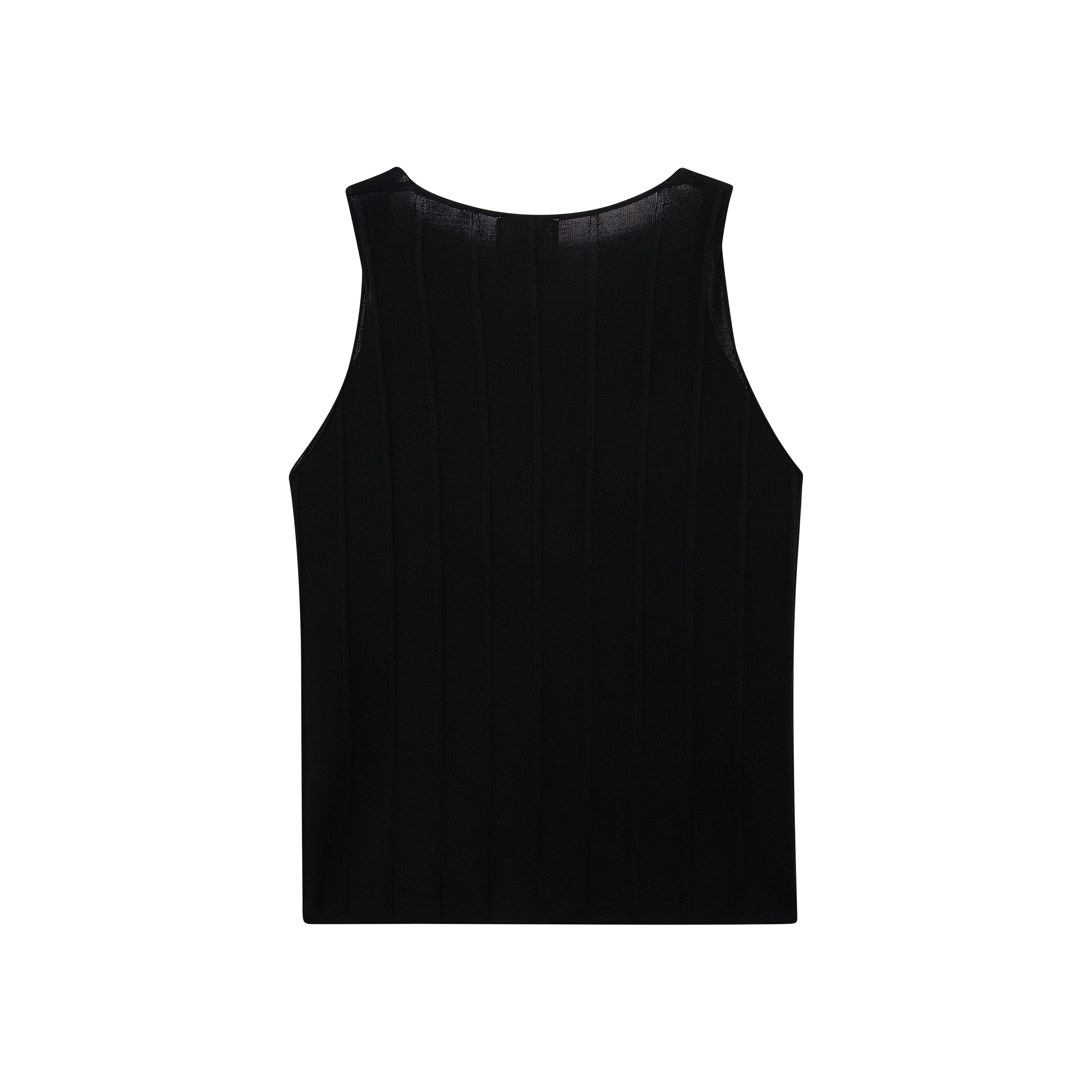 Black Drawstring Shoulder Vest