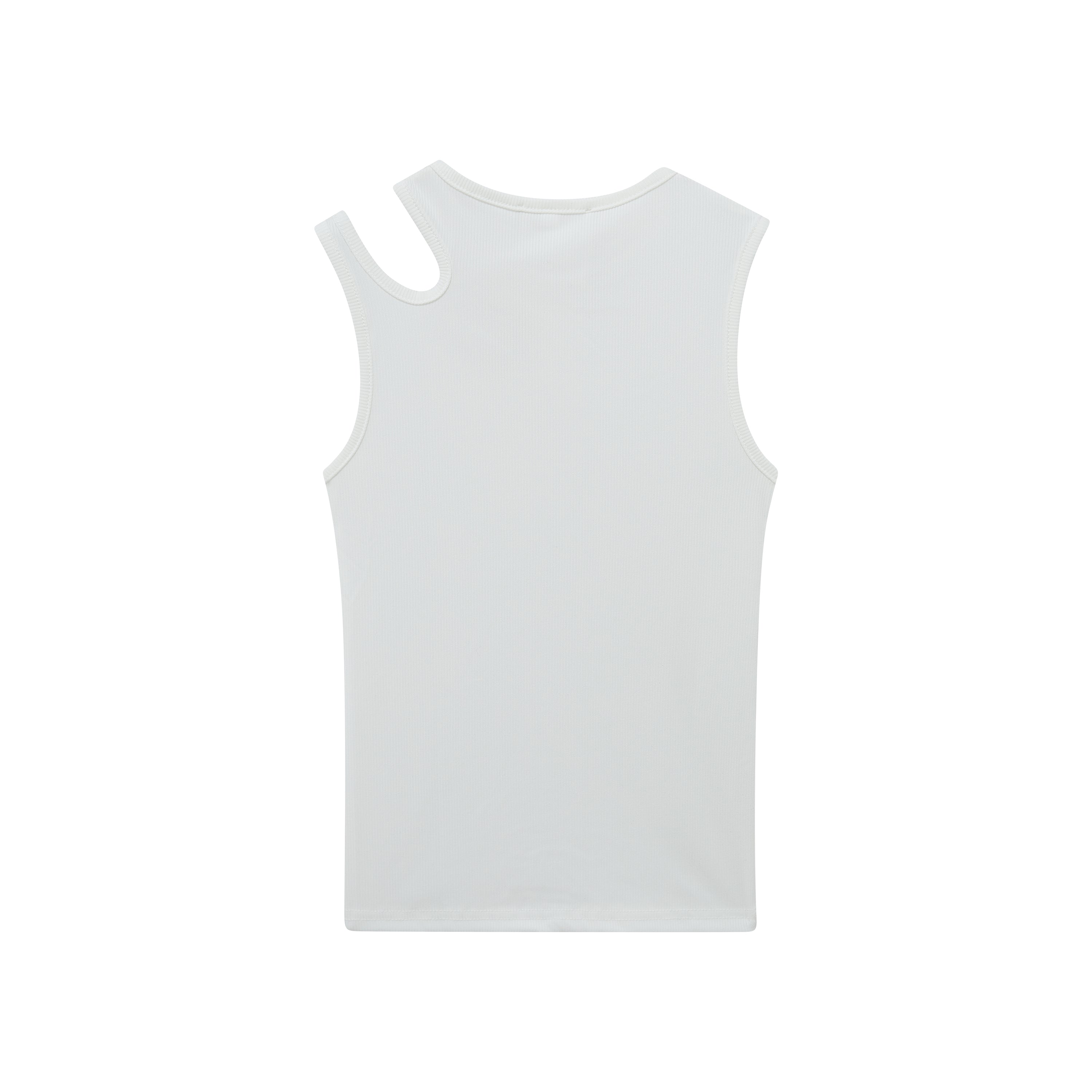 White Off-Shoulder Fitted Vest