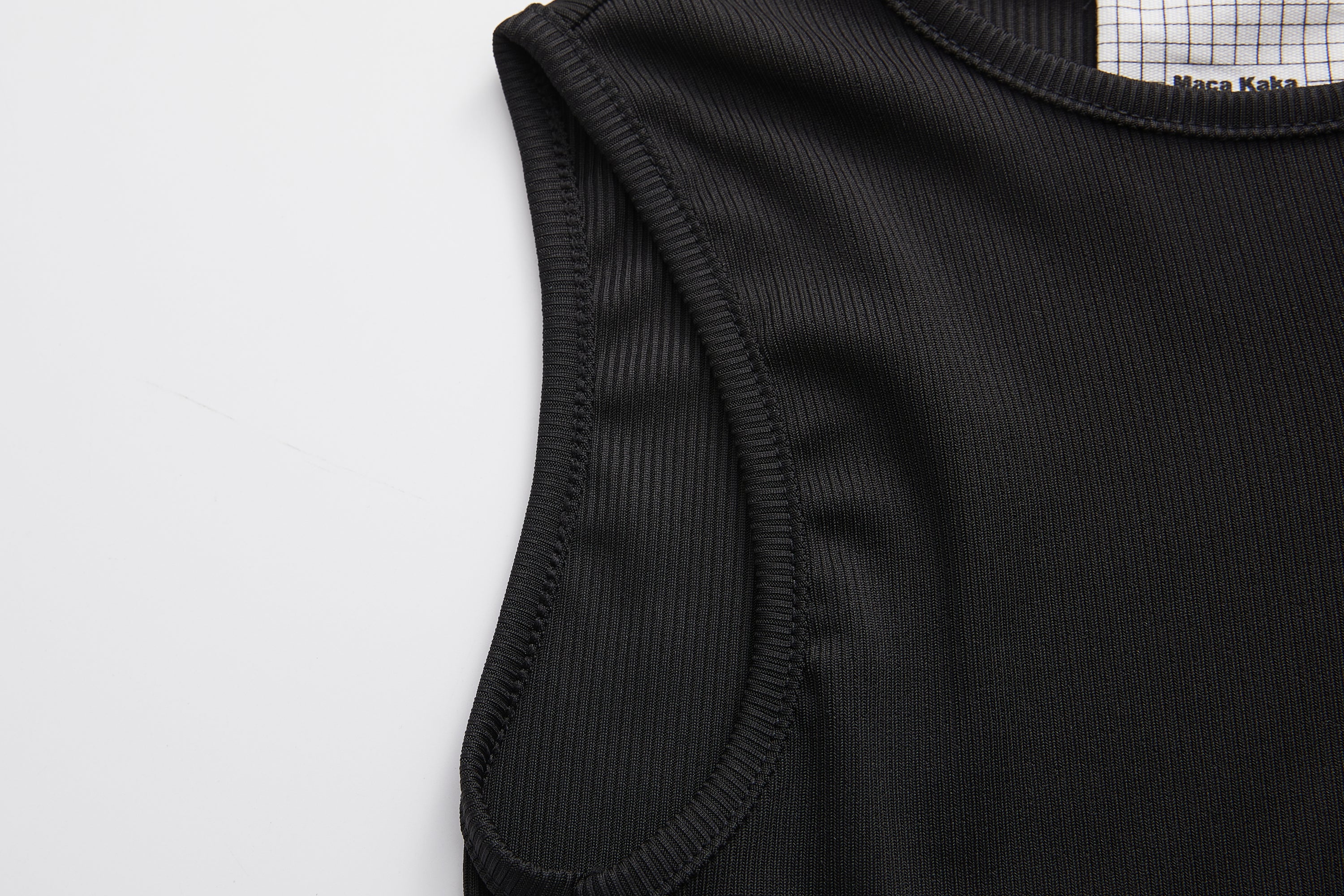 Black Off-Shoulder Fitted Vest