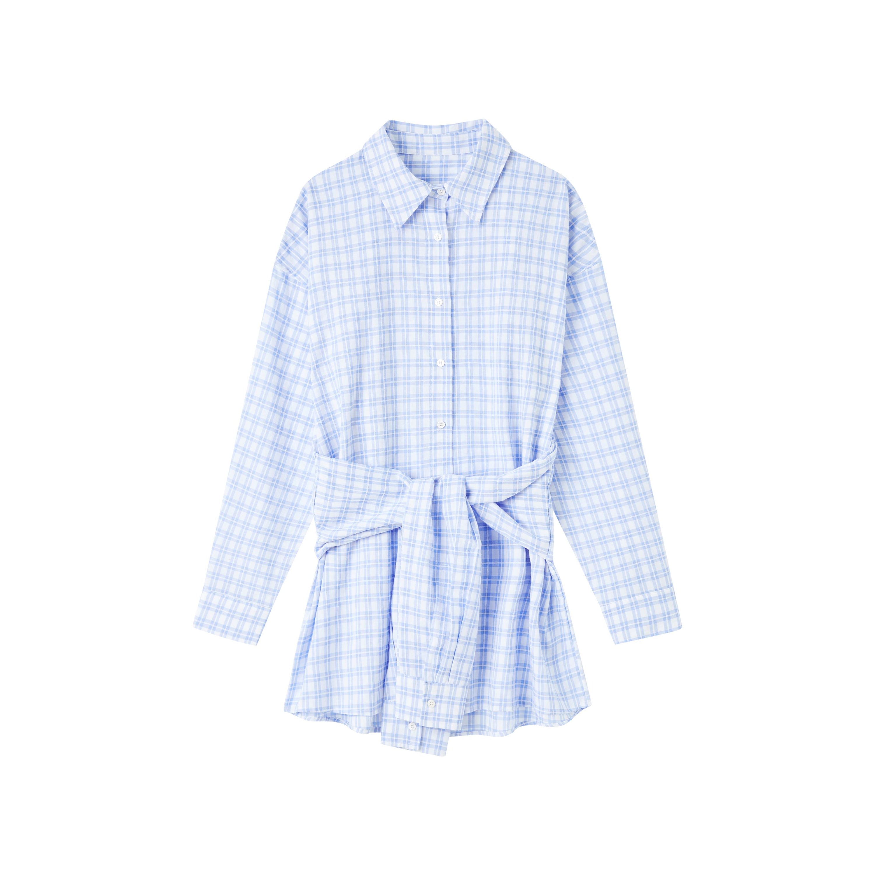 Blue Deconstructed Faux Two-Piece Shirt