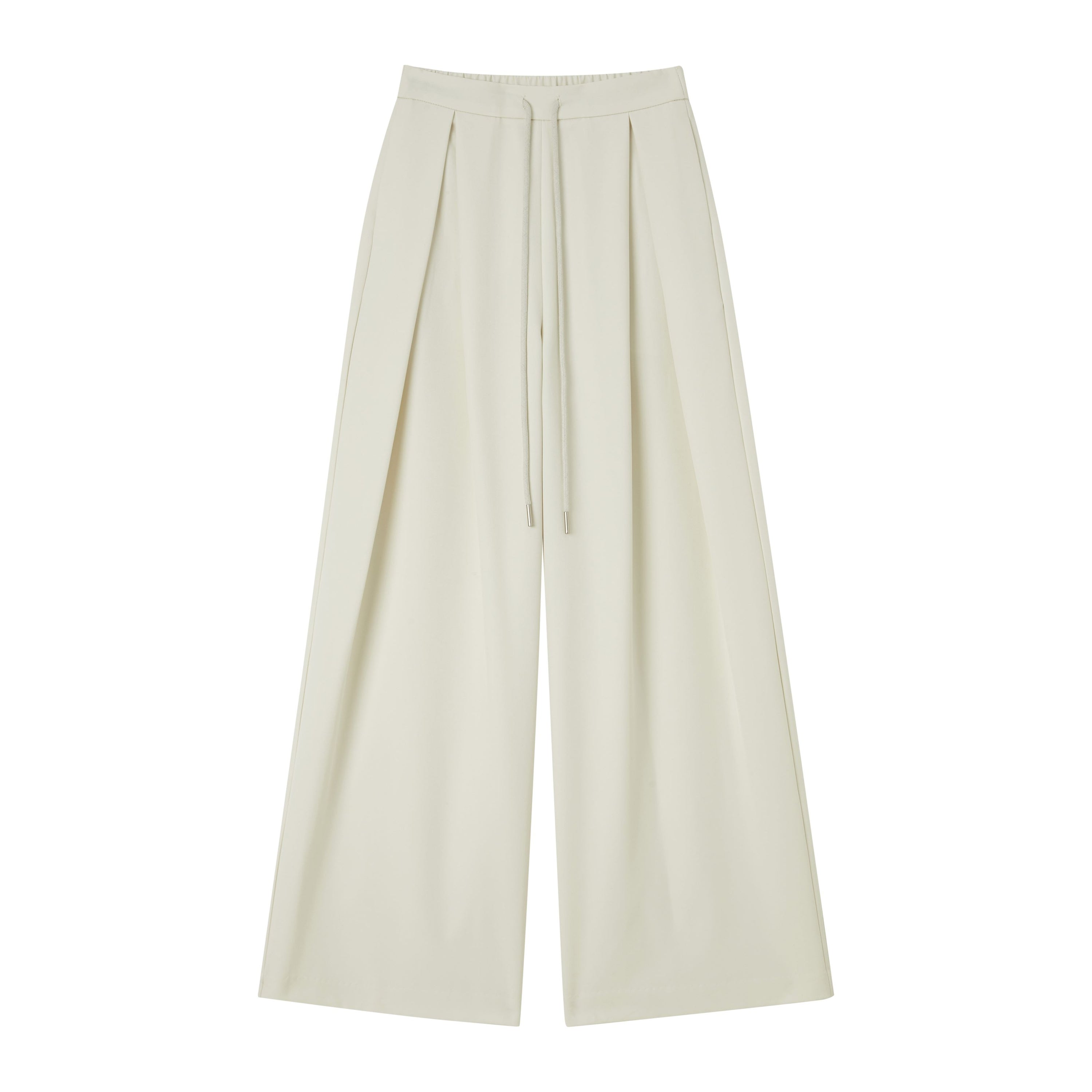 White Drape Drawstring Lounge Pants