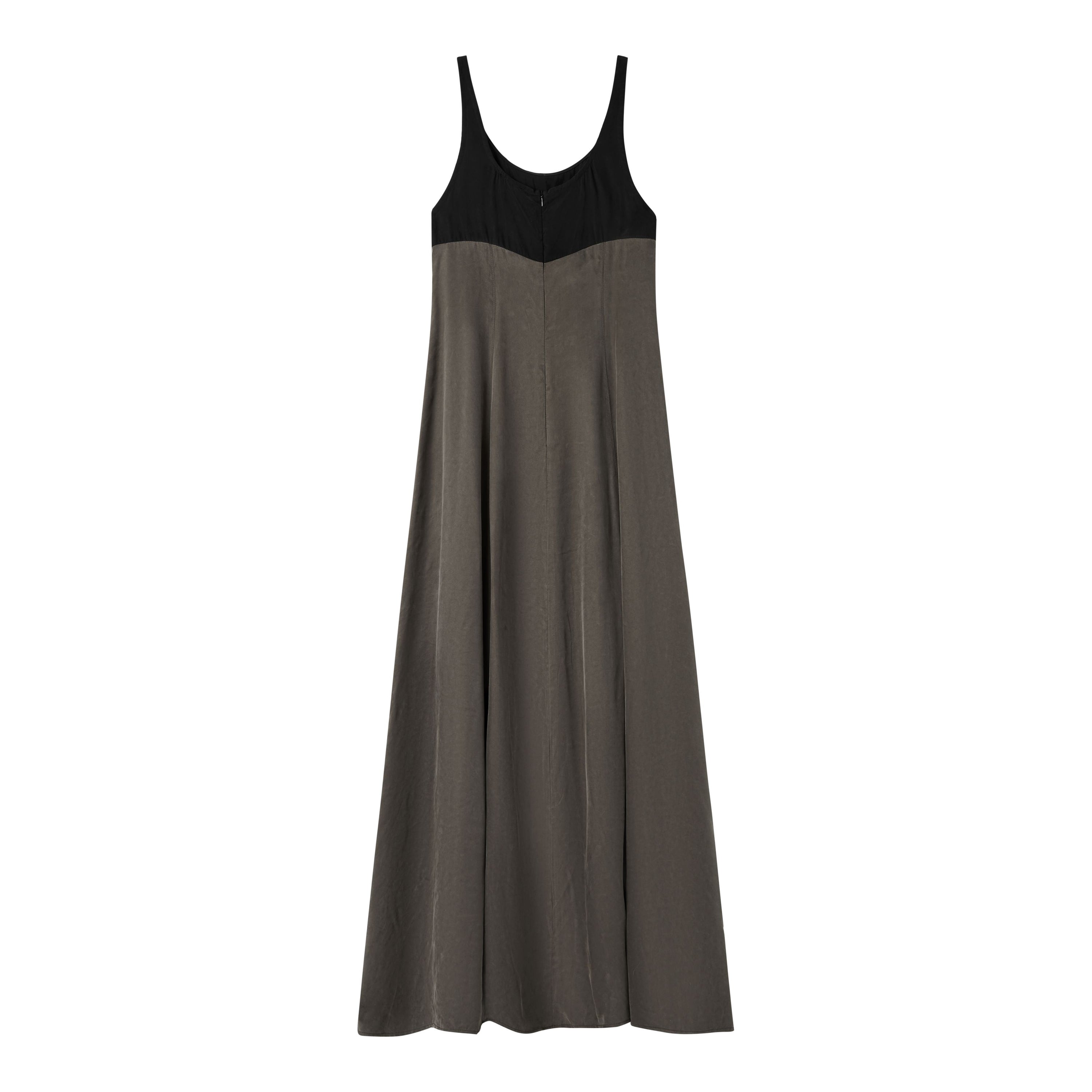 Brown Colorblock Sling Dress