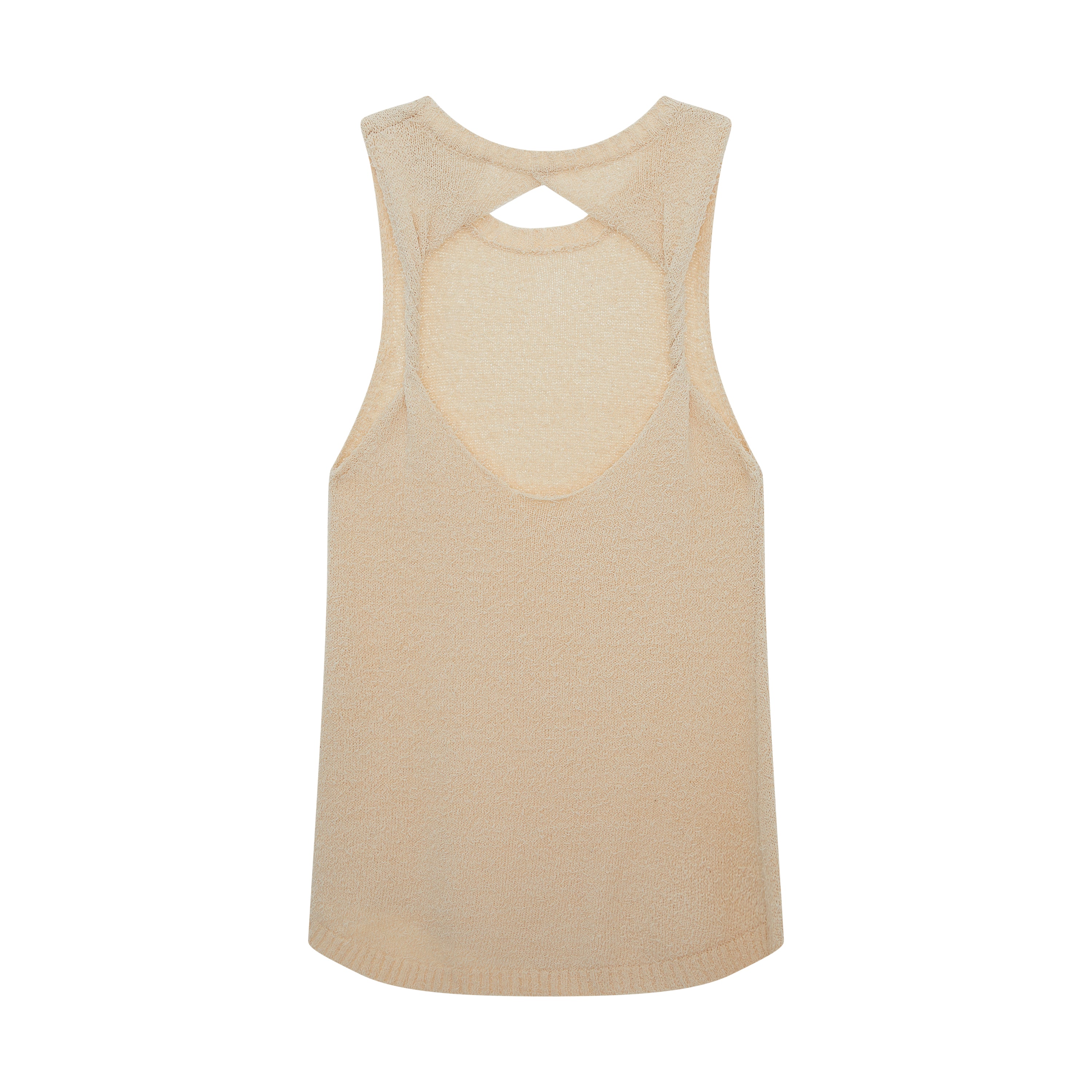 Apricot Knitted Backless Tank Top