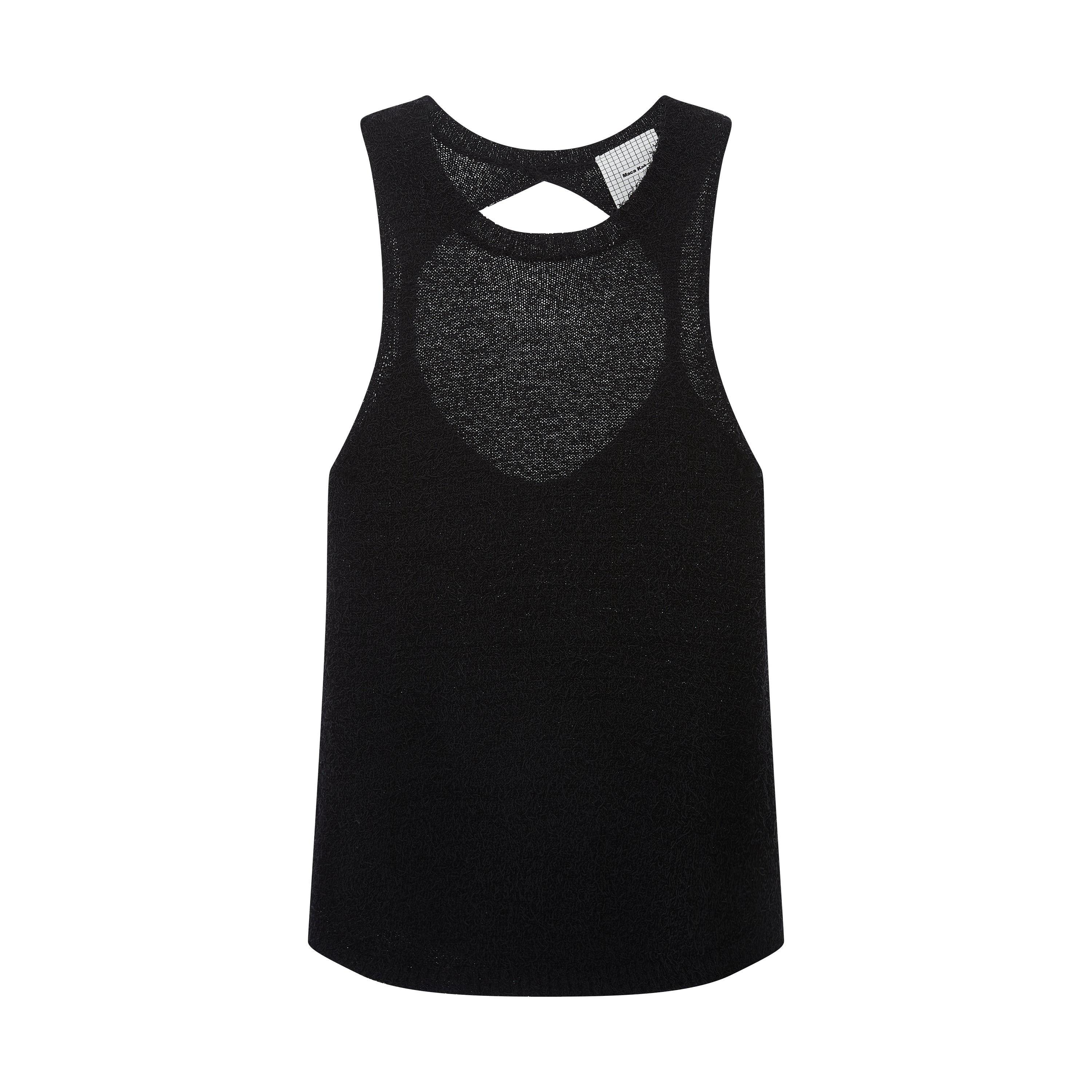 Black Knitted Backless Tank Top