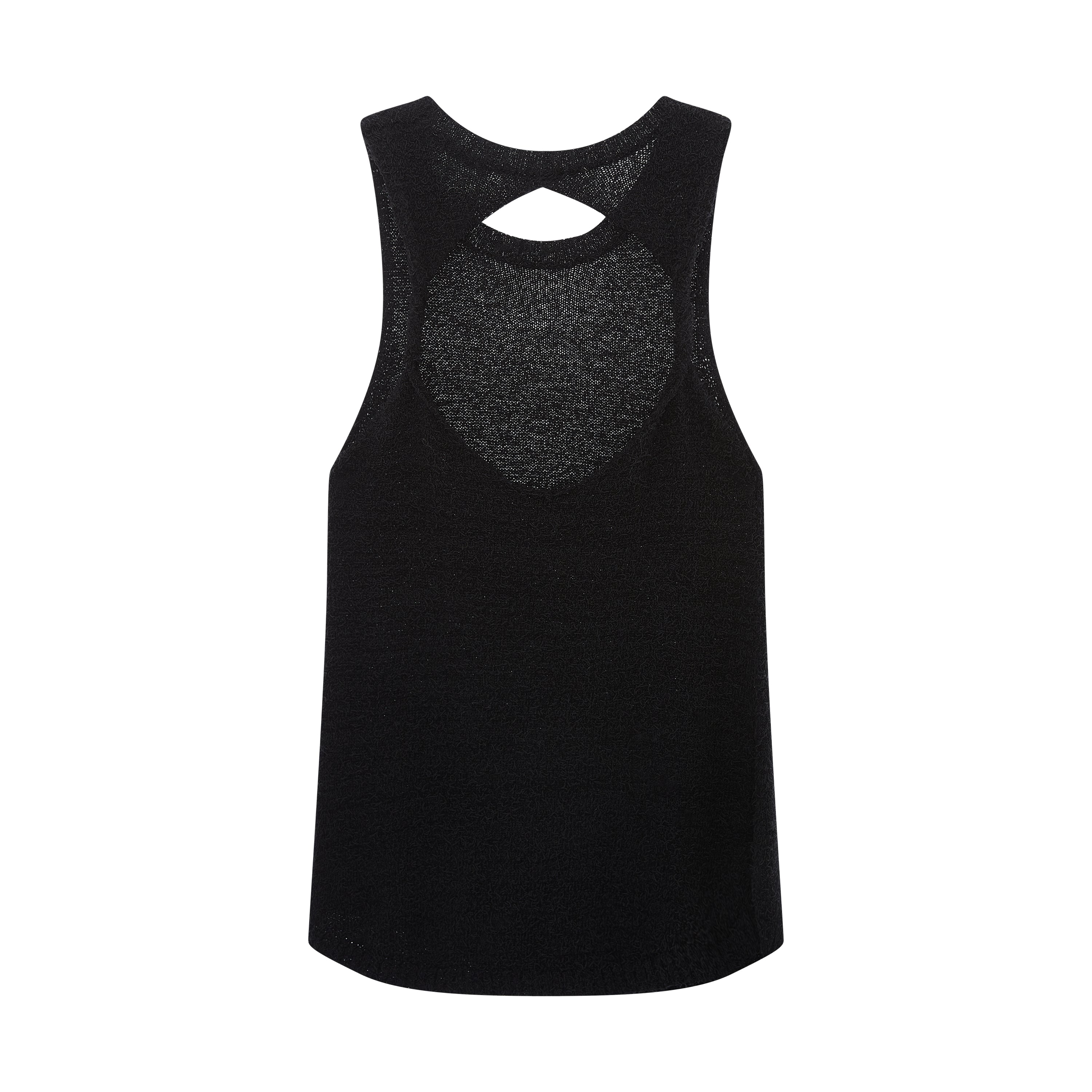 Black Knitted Backless Tank Top