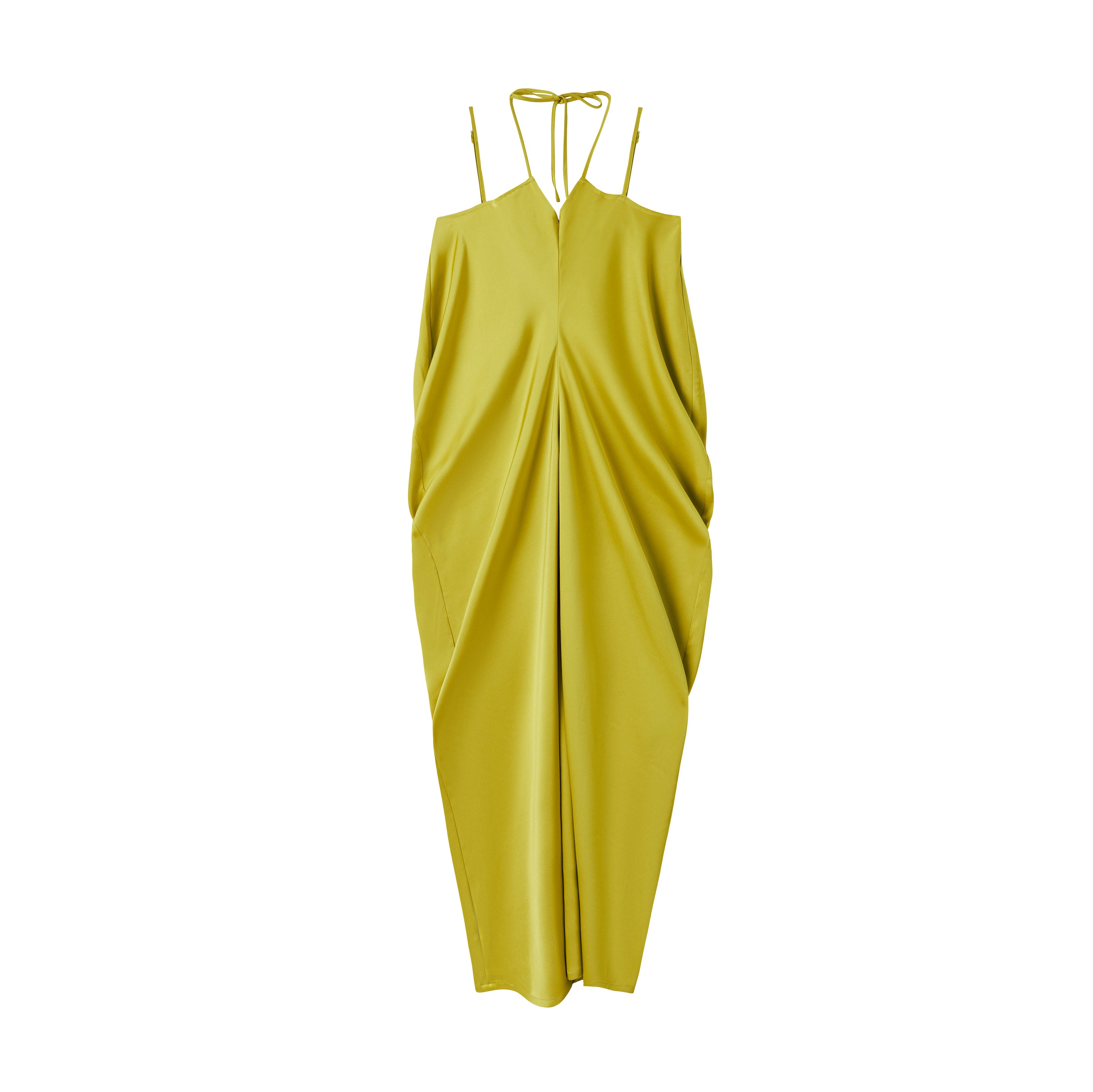 Mustard Yellow Sling Drape Dress