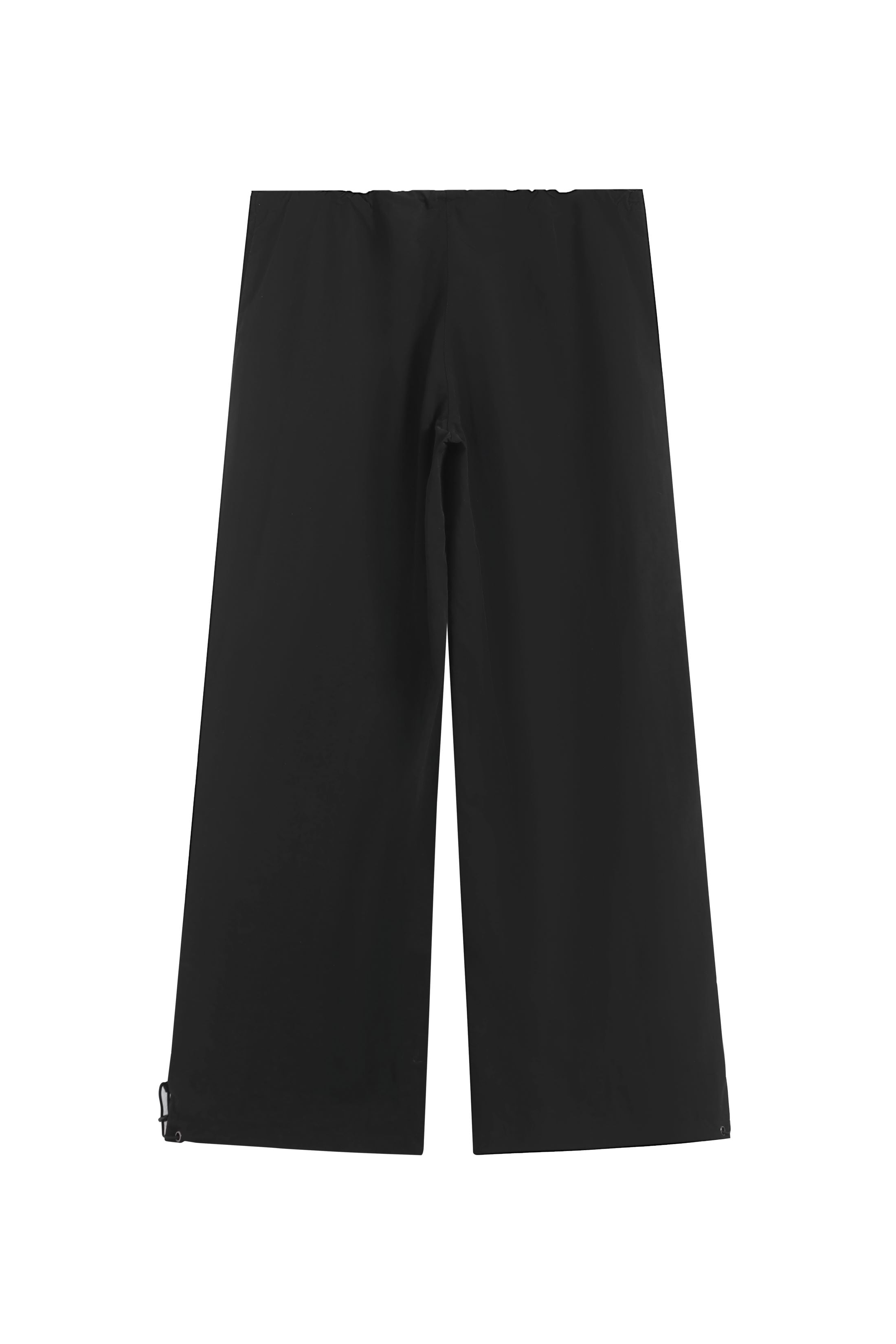 Black Drawstring Wide-Leg Pants