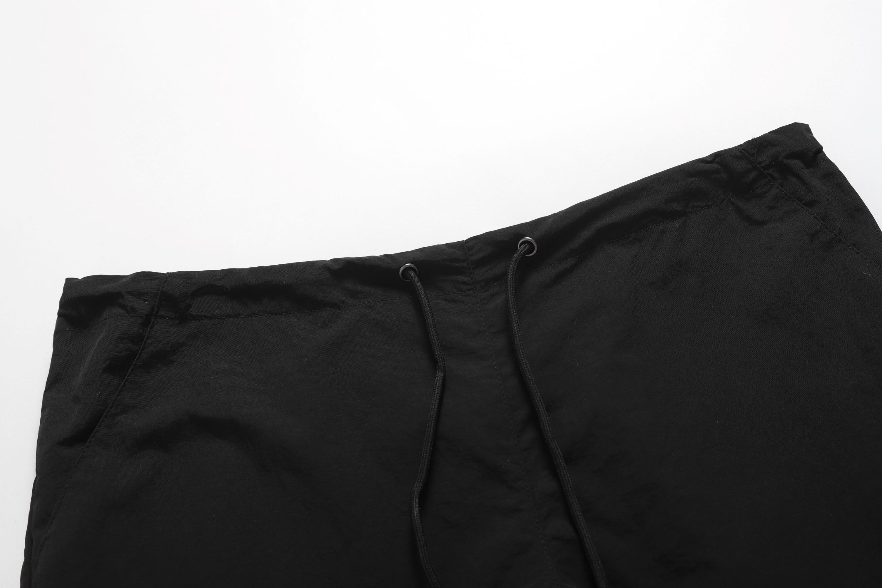 Black Drawstring Wide-Leg Pants