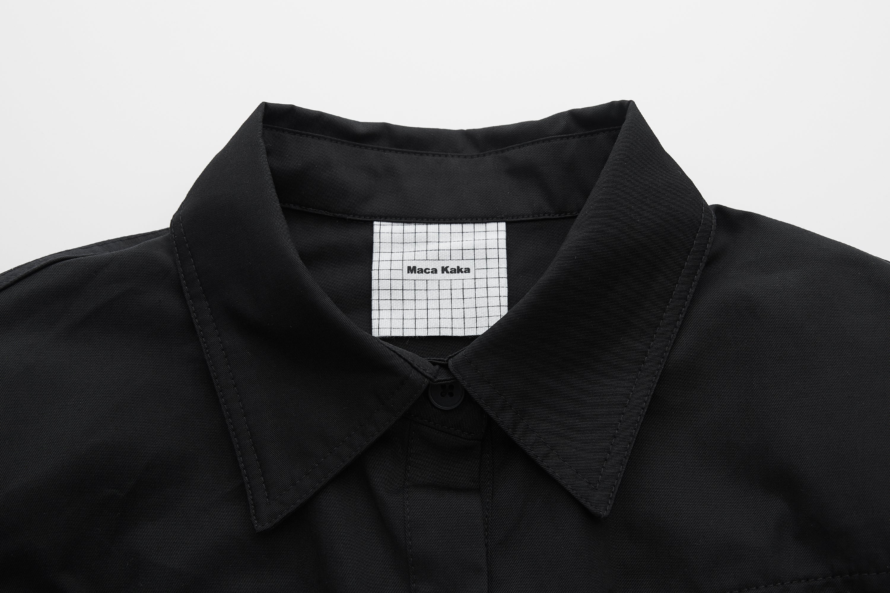 Black Deconstructed Cropped Shirt