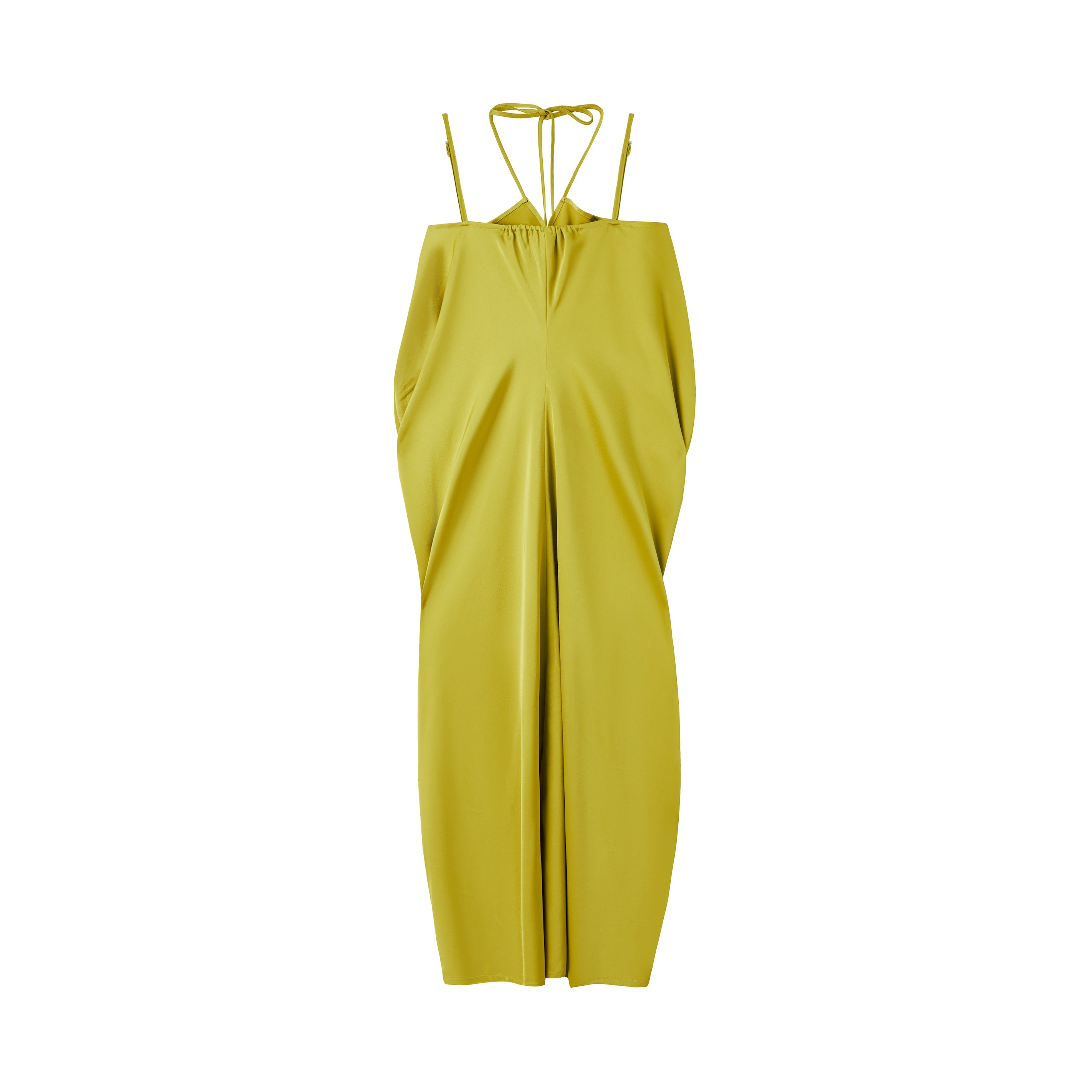 Mustard Yellow Sling Drape Dress