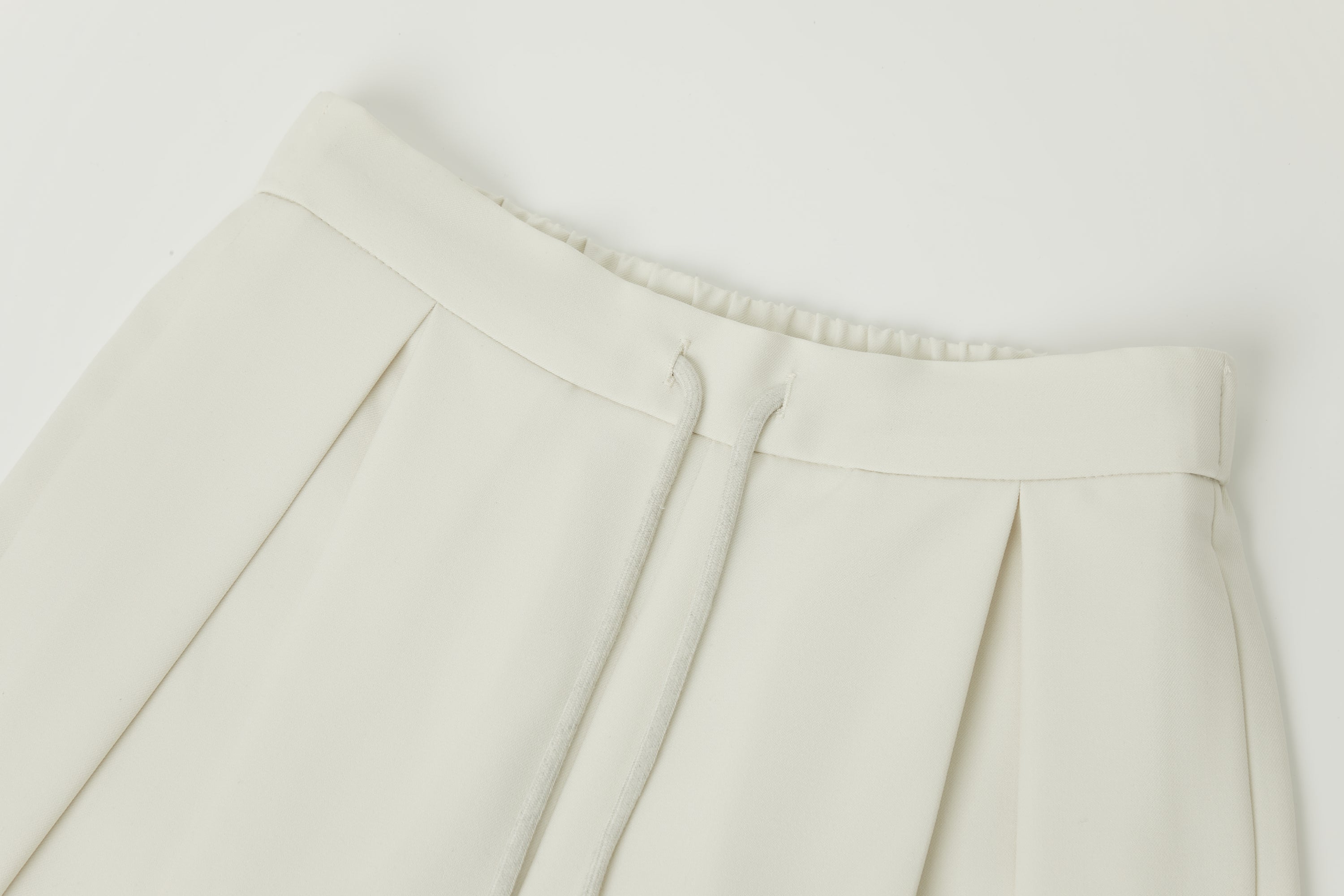 White Drape Drawstring Lounge Pants