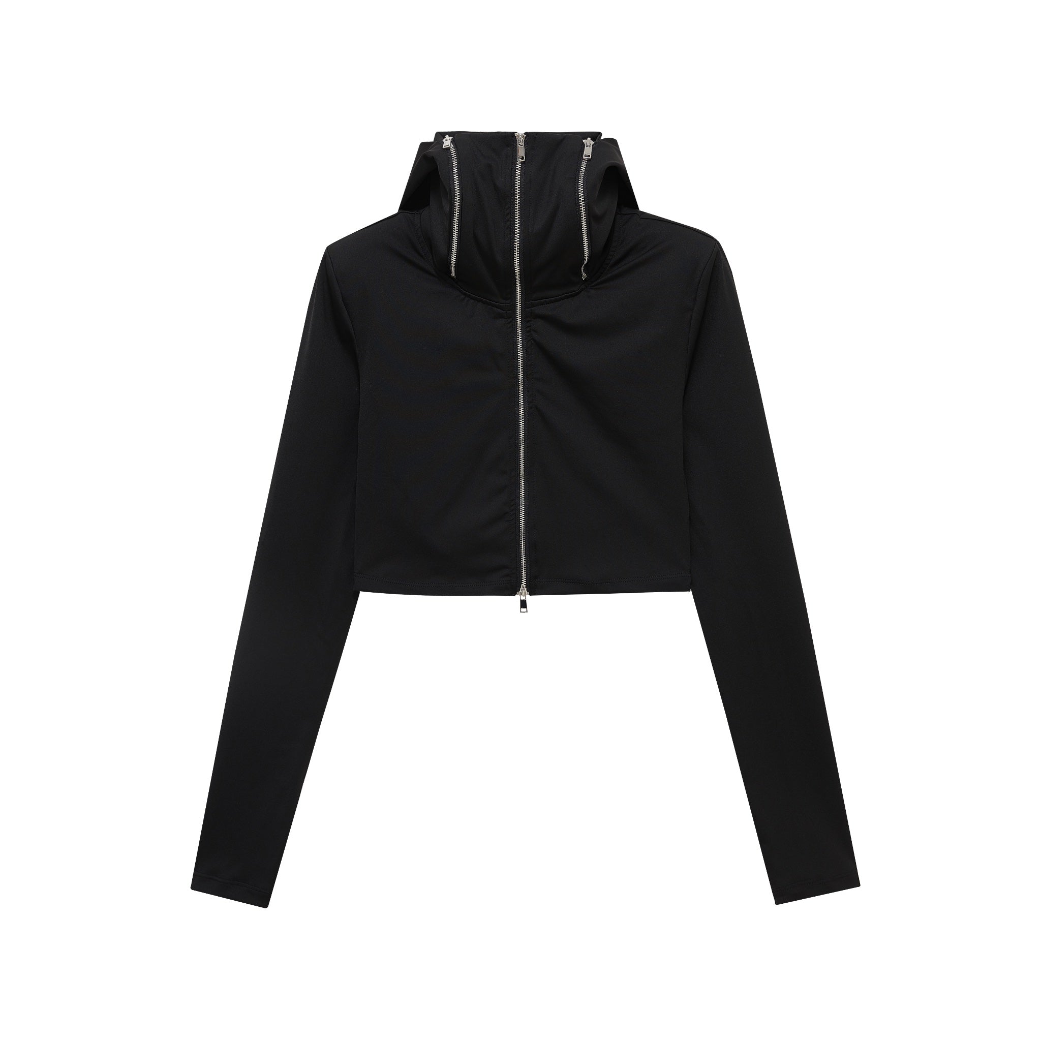 Maca Kaka Black Zipped-up Turtleneck Jacket | MADA IN CHINA