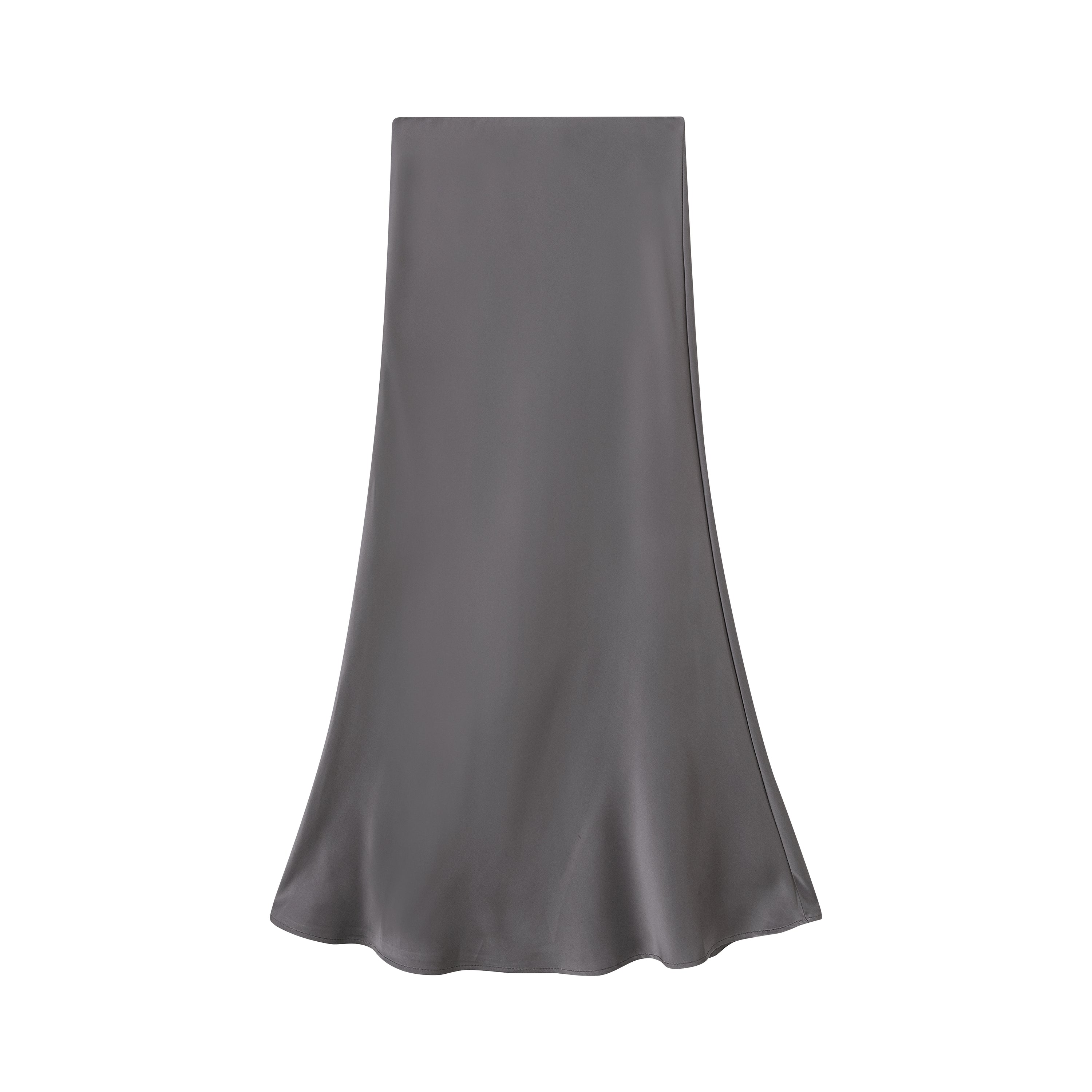 Grey Satin Long Skirt