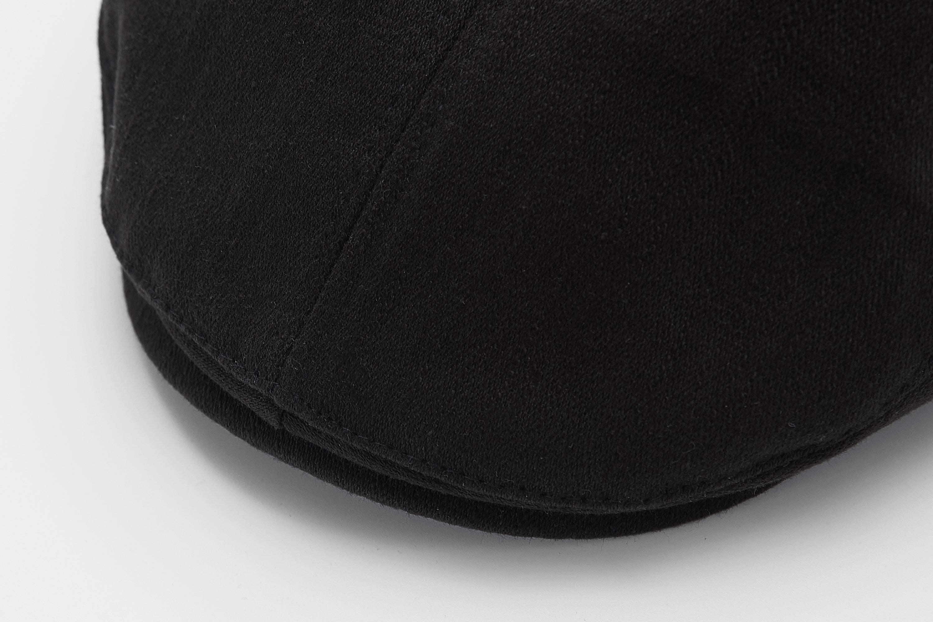 Vivian Black Cotton-Linen Beret Hat