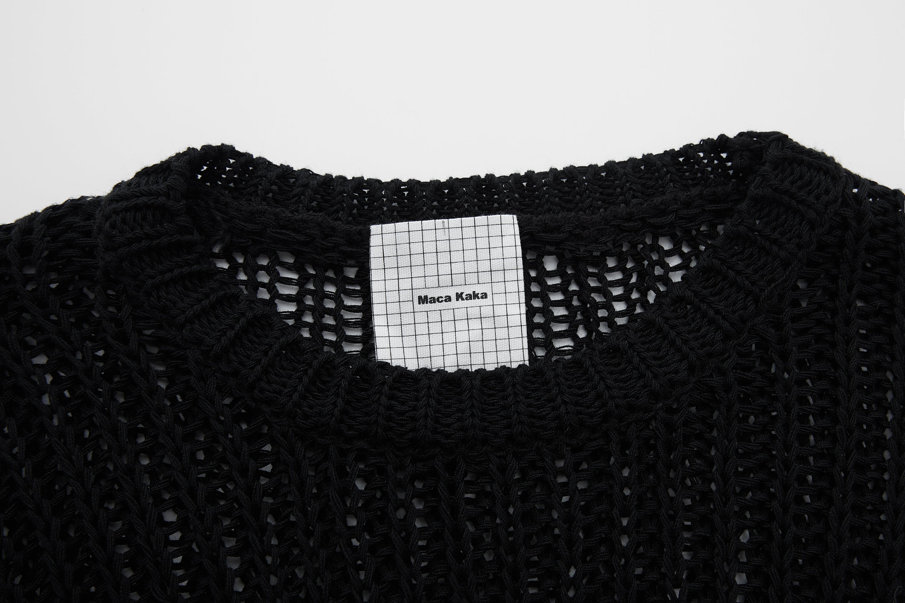 Black Long Sleeve Skeleton Knit Top