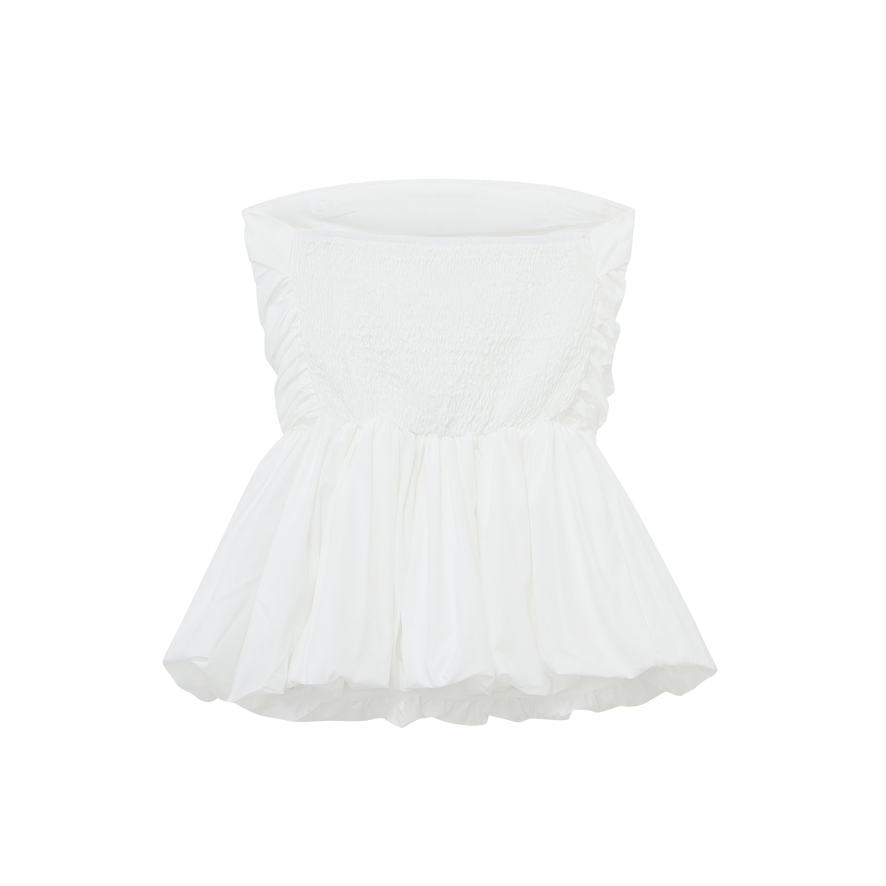 White Pleated Tube Top