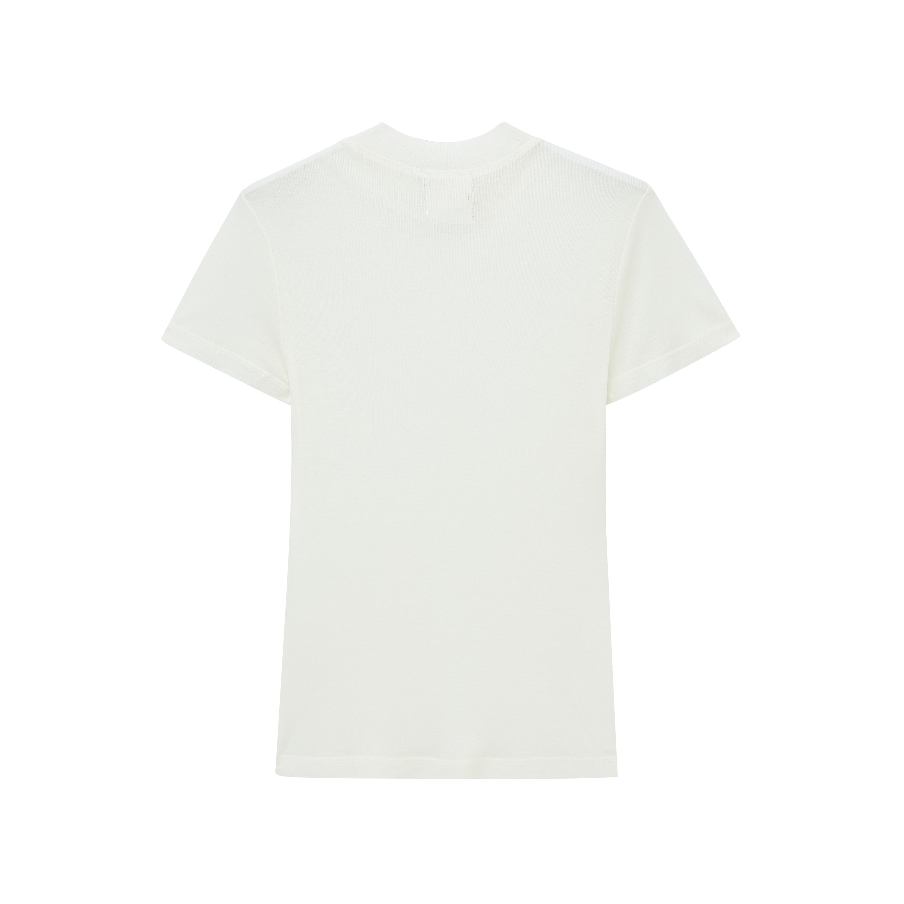 White Wool Short-sleeved Top