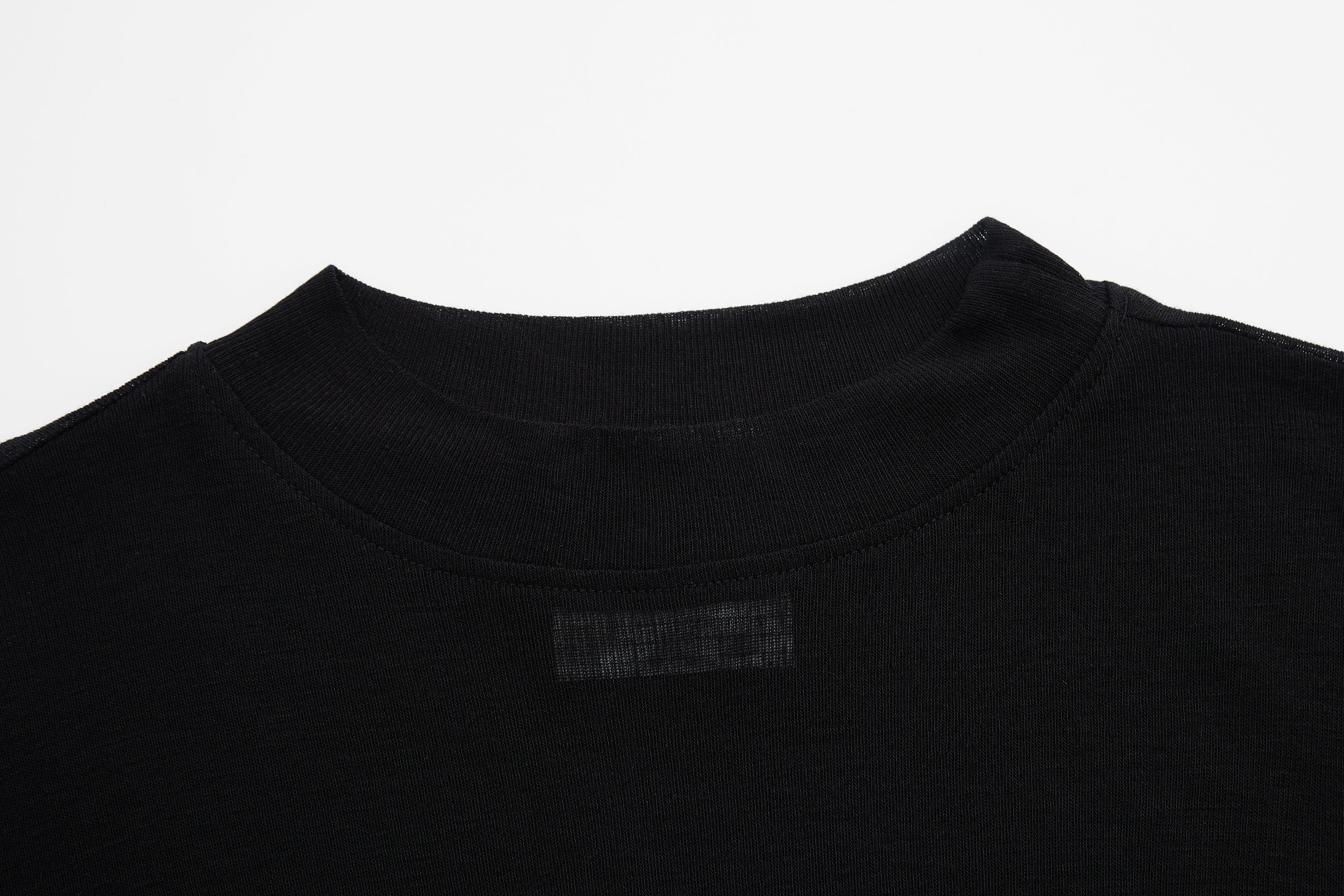 Black Wool Short-sleeved Top